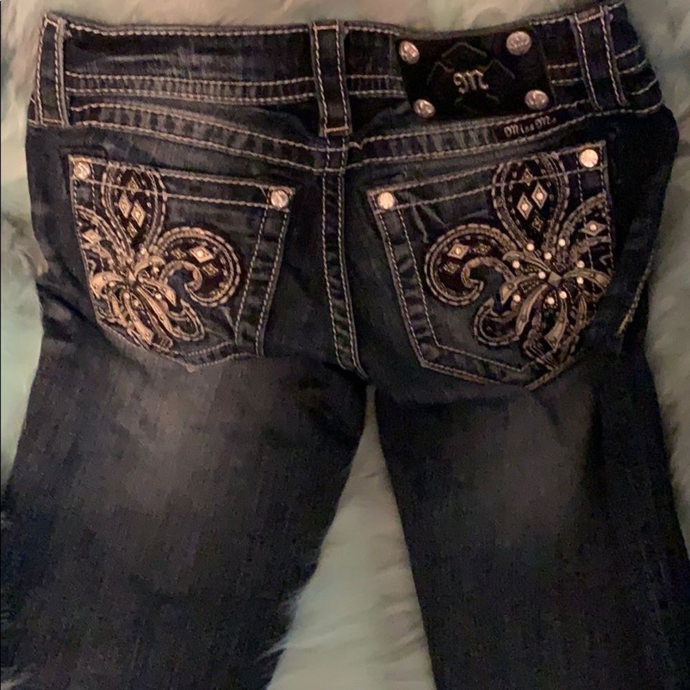 Miss me  dark wash skinny jeans with rhinestones